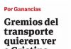 Gremios del transporte quieren ver a Cristina