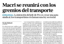 Macri se reunirá con los gremios del transporte