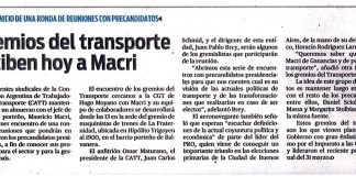 Gremios del transporte reciben hoy a Macri