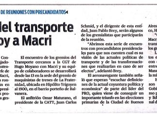 Gremios del transporte reciben hoy a Macri