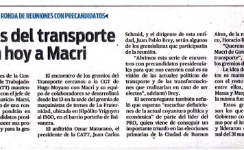 Gremios del transporte reciben hoy a Macri