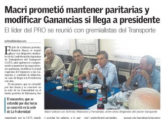 Macri prometió mantener paritarias y modificar Ganancias si llega a presidente