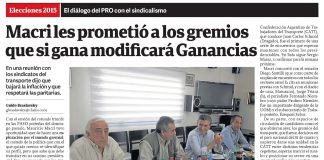 Macri les prometió a los gremios que si gana modificará Ganancias