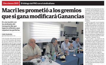 Macri les prometió a los gremios que si gana modificará Ganancias