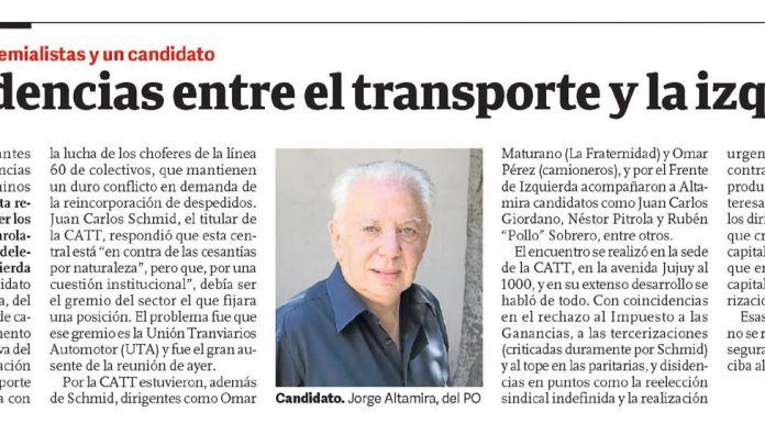 Coincidencias entre el transporte y la izquierda