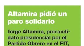 Altamira pidió un paro solidario