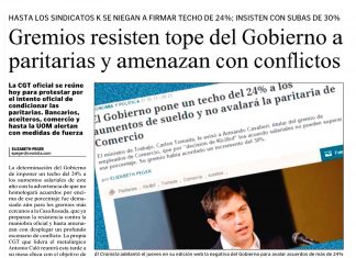 Gremios resisten tope del gobierno a paritarias y amenazan con conflictos