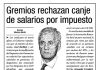 Gremios rechazan canje de salarios por impuesto