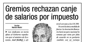 Gremios rechazan canje de salarios por impuesto