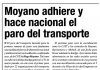 Moyano adhiere y hace nacional el paro del transporte