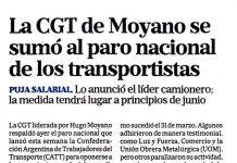 La CGT de Moyano se sumó al paro nacional de transportistas