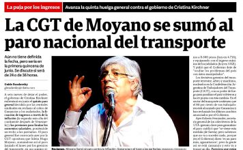 La CGT de Moyano se sumó al paro nacional del transporte