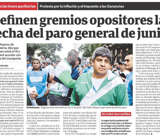Definen gremios opositores la fecha del paro general de junio