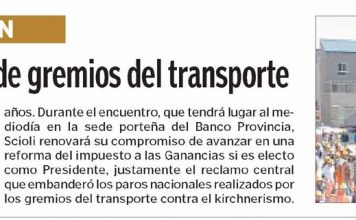 Scioli, a la caza del apoyo de gremios del transporte