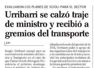 Urribarri se calzó traje de ministro y recibió a gremios del transporte