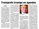 Transporte irrumpe en agendas