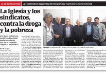 La iglesia y los sindicatos, contra la droga y la pobreza
