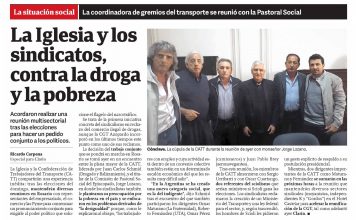 La iglesia y los sindicatos, contra la droga y la pobreza