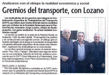 Gremios del transporte, con Lozano