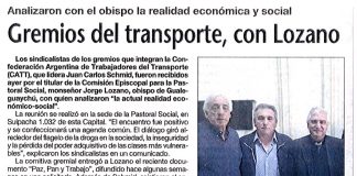 Gremios del transporte, con Lozano