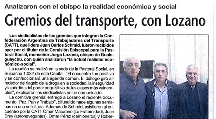 Gremios del transporte, con Lozano