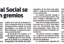 La Pastoral Social se reunió con gremios