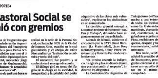 La Pastoral Social se reunió con gremios