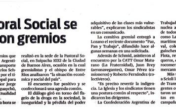 La Pastoral Social se reunió con gremios