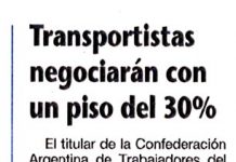Transportistas negociarán con un piso del 30%