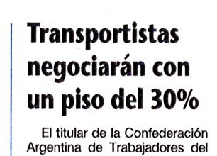 Transportistas negociarán con un piso del 30%