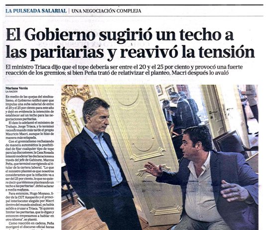 El Gobierno sugirió un techo a las paritarias y reavivó la tensión
