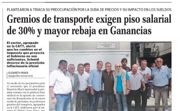 Gremios de transporte exigen piso salarial de 30% y mayor rebaja en Ganancias