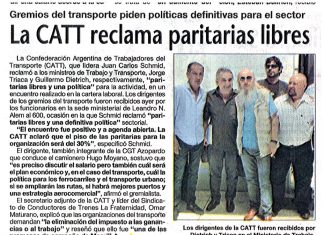 La CATT reclama paritarias libres