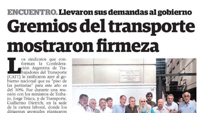 Gremios del transporte mostraron firmeza