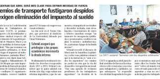 Gremios de transporte fustigaron despidos y exigen eliminación del impuesto al sueldo