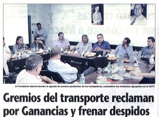Gremios del transporte reclaman por Ganancias y frenar despidos