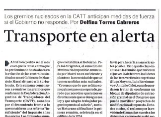 Transporte en alerta