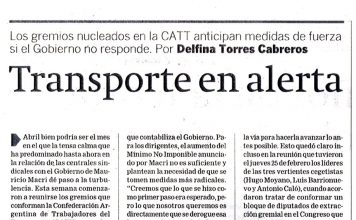 Transporte en alerta