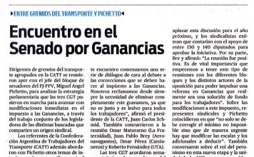 Encuentro en el Senado por Ganancias