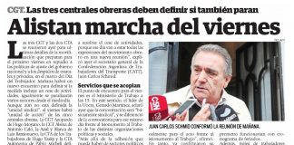 CGT: alistan marcha del viernes