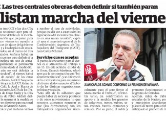 CGT: alistan marcha del viernes