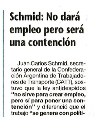 Schmid: no dará empleo pero será una contención