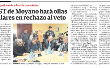 La CGT de Moyano hará ollas populares en rechazo al paro