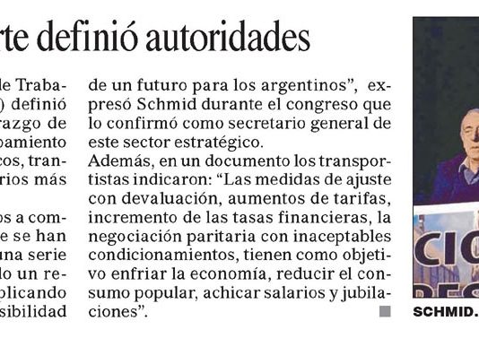 Transporte definió autoridades