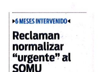 Reclamar normalizar «urgente» al SOMU