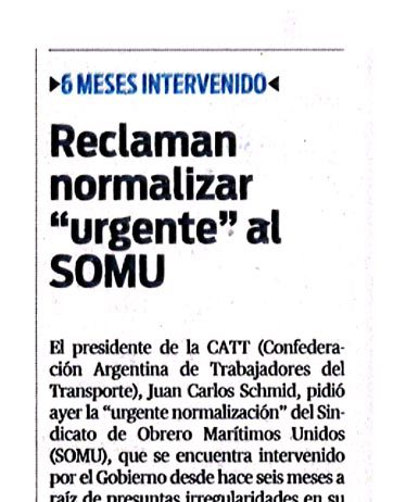Reclamar normalizar «urgente» al SOMU