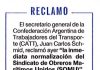 Reclamo de la CATT