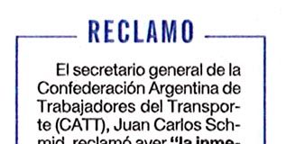 Reclamo de la CATT