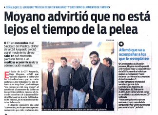 Moyano advirtió que no está lejos el tiempo de la pelea