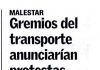 Gremios del transporte anunciarían protestas